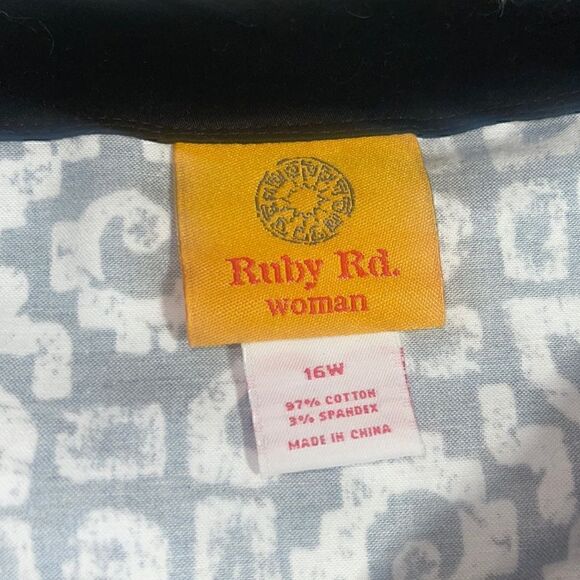 Ruby Rd. jacket Womens size 16 button up beaded Neck line  3/4 sleeve - Picture 5 of 10
